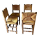 Lot de 4 Chaises en jonc et Bois