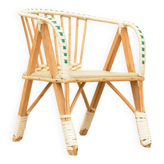 Fauteuil en osier pour enfants, années 1960, Tchécoslovaquie