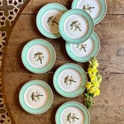 Lot de 8 assiettes à dessert vintage décors d'oiseaux