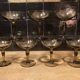Lot of 7 champagne glasses smoked glass
