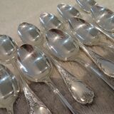 12 silver-plated mocha spoons by Christofle Marly, 10cm