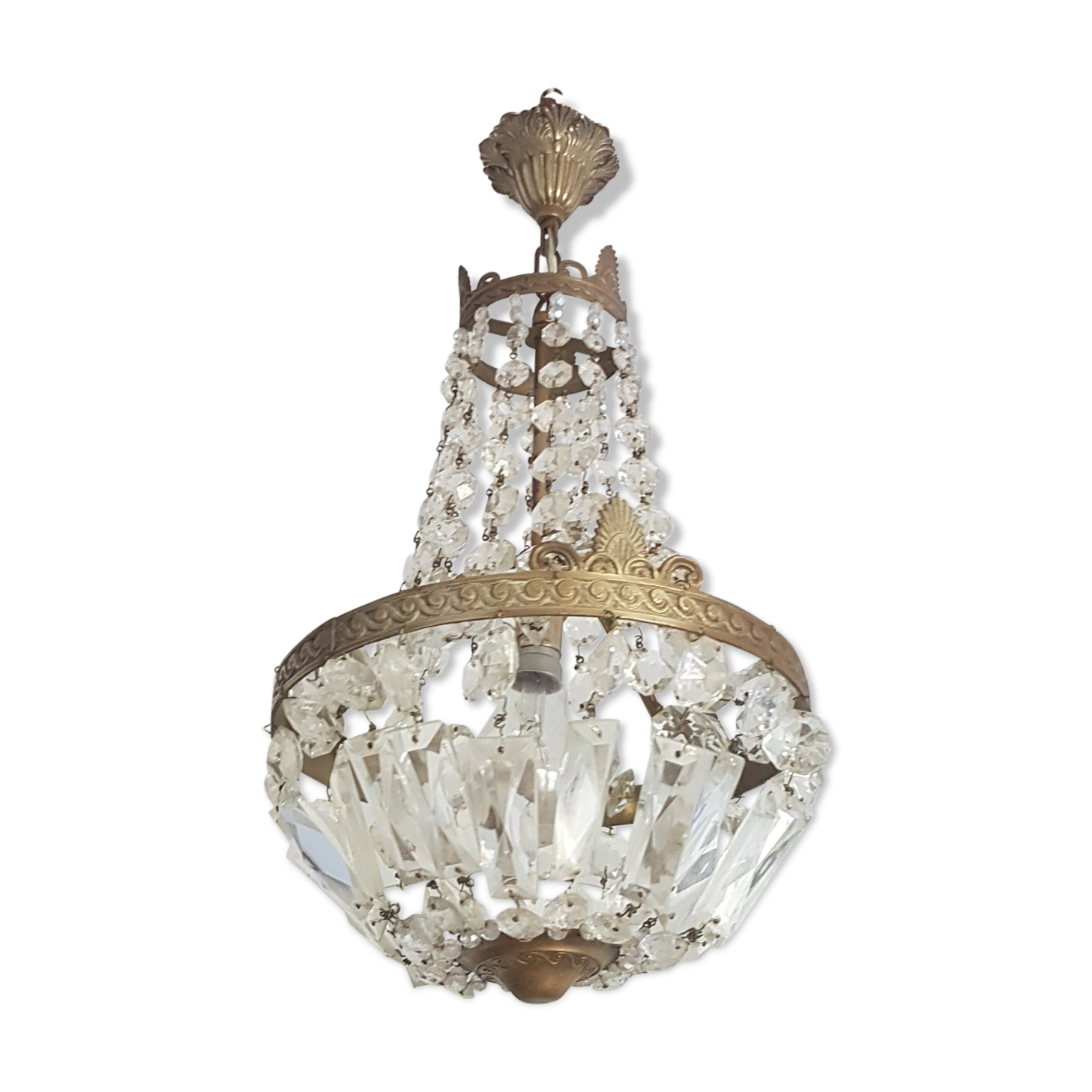 Lustre montgolfière à pampilles