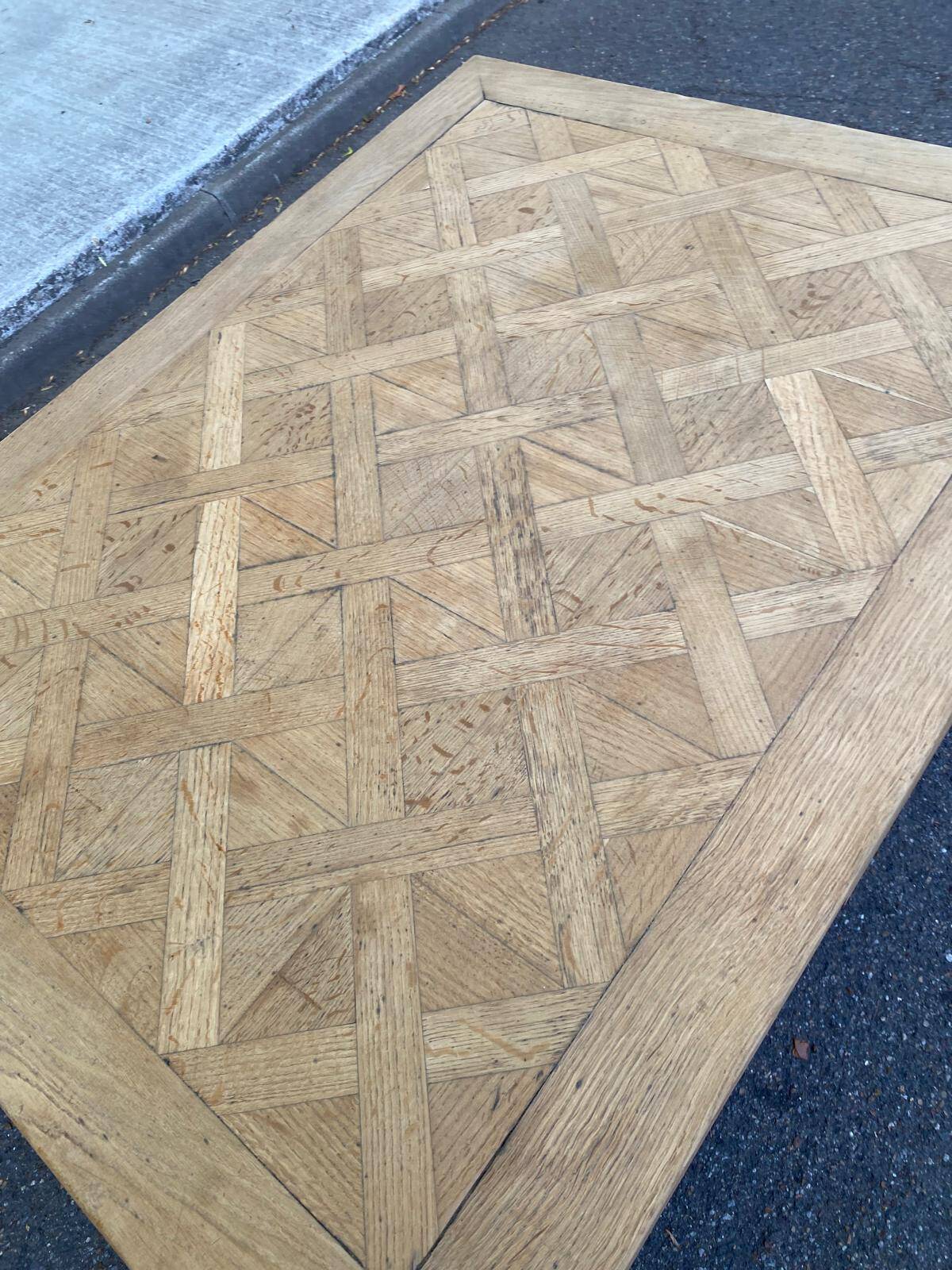 Art Deco monastery dining table, extendable, stripped in solid oak 230.