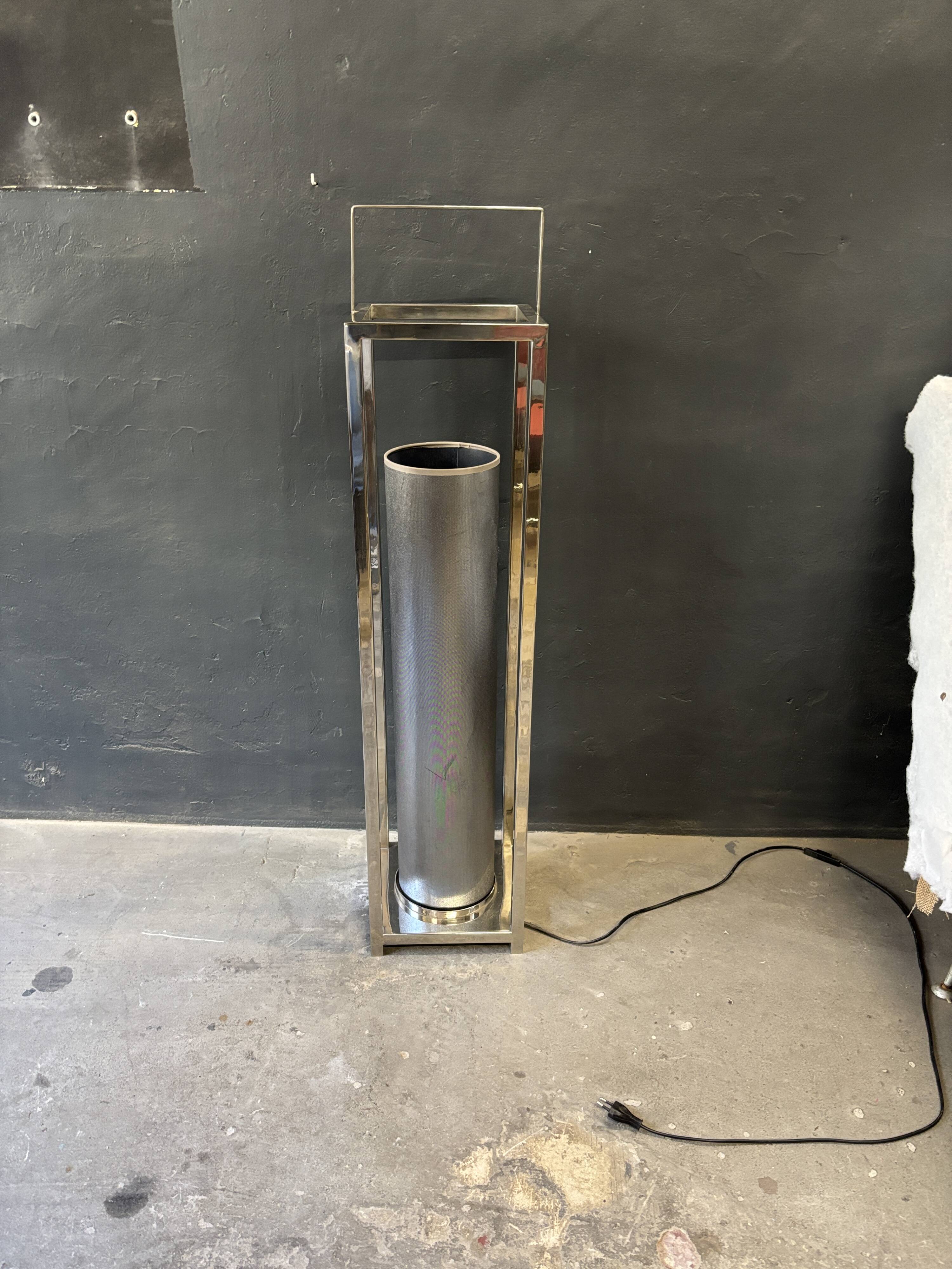 Vintage 80s chrome design floor lamp