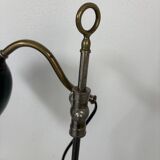 Vintage 1920s desk lamp in nickel-plated brass, celadon - 52 cm