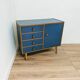 Buffet commode vintage en bois & bleu