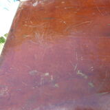 Old monogrammed leather travel suitcase and barony crown