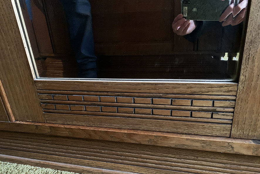 Old art deco solid oak cabinet
