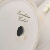 Virebent porcelain lamp and herbarium lampshade from the 70s