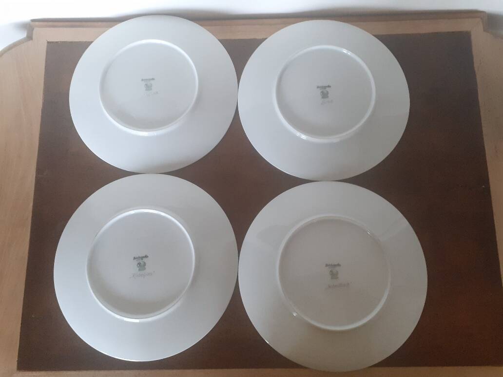 set of 4 Bavaria Hutschenreuther porcelain fish plates