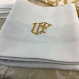 Vintage tablecloth and monogram napkins