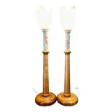 Pair of lamps glass paste Scandinavian design 1950.