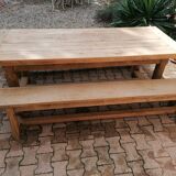 Farmhouse table with solid oak benches