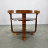 Table basse en placage de noyer Art Déco, Tchécoslovaquie, années 1930