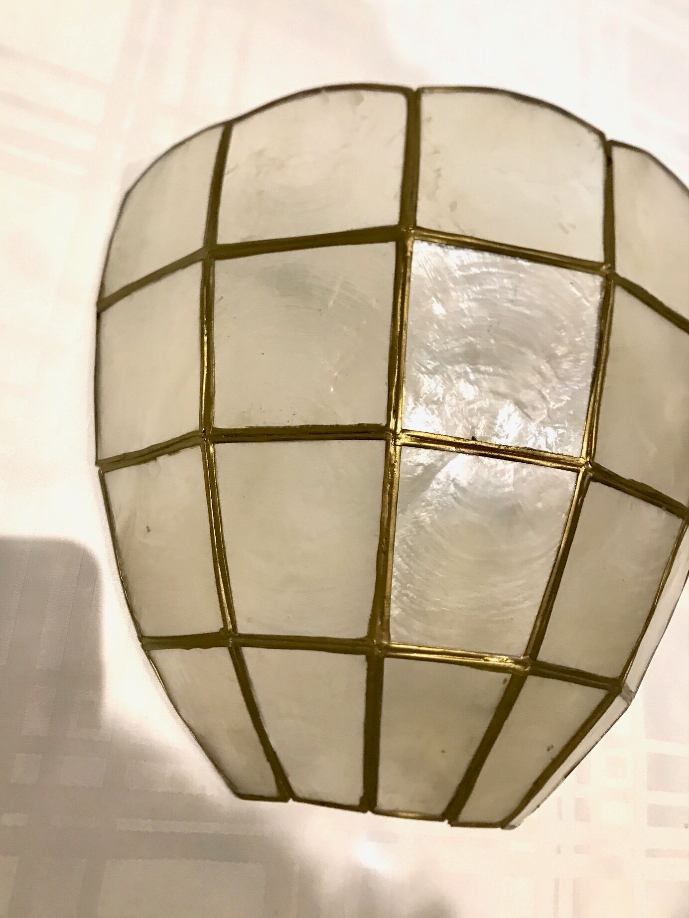 Pair of mother-of-pearl shell sconces