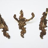 3 Old Louis XV Style Sconces in Brass