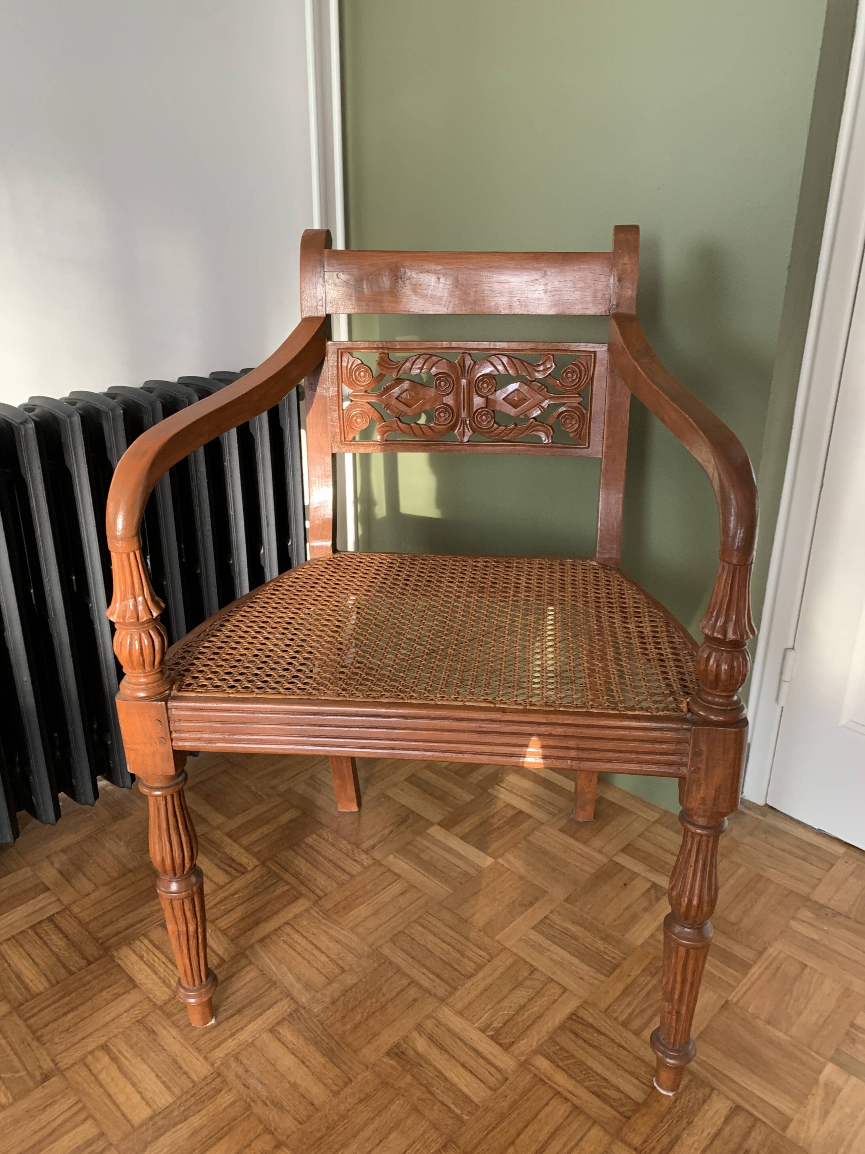 Fauteuil bois et cannage
