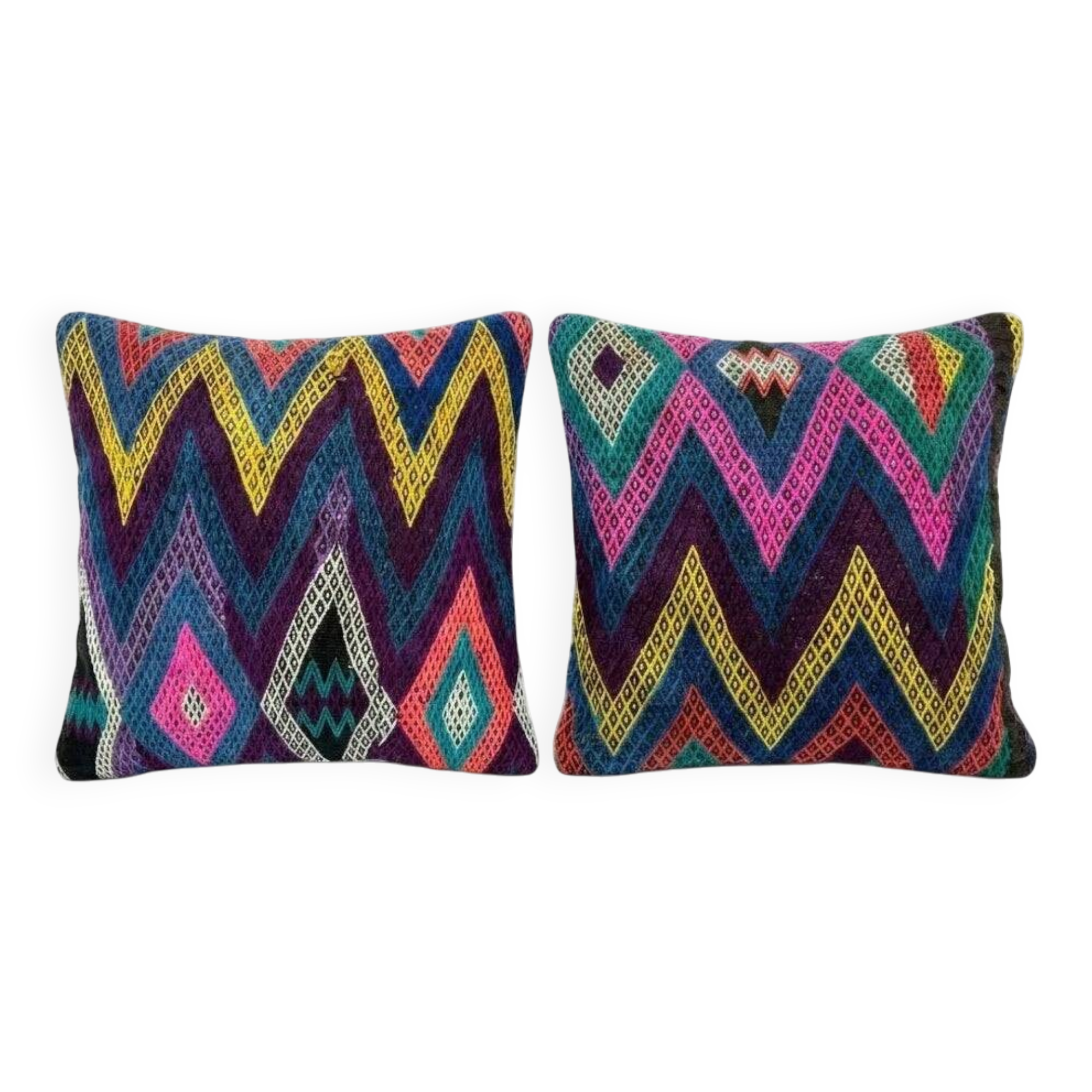 Set of 2 vintage Turkish cushion covers 61x61 cm