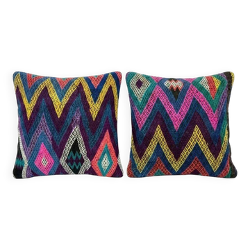 Lot de 2 housses de coussin turque vintage 61x61 cm