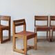 Lot de 4 chaises vintage en orme