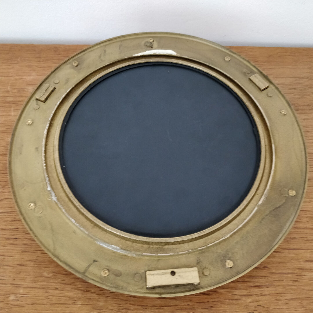 Mirror brass window diameter 30cm