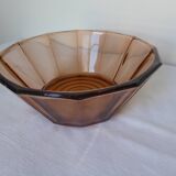 Vintage pink glass salad bowl in art deco style rosaline 201020