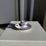 Dutch white and blue candlestick with windmill pattern H5 D10
