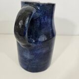 Robert and Jean Cloutier pitcher in blue enameled ceramic