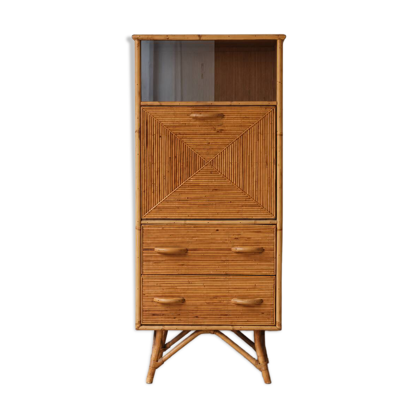 Vintage rattan secretary