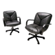 Postmodern Black Leather Office Chair by Vico Magistretti for ICF Design, 1978