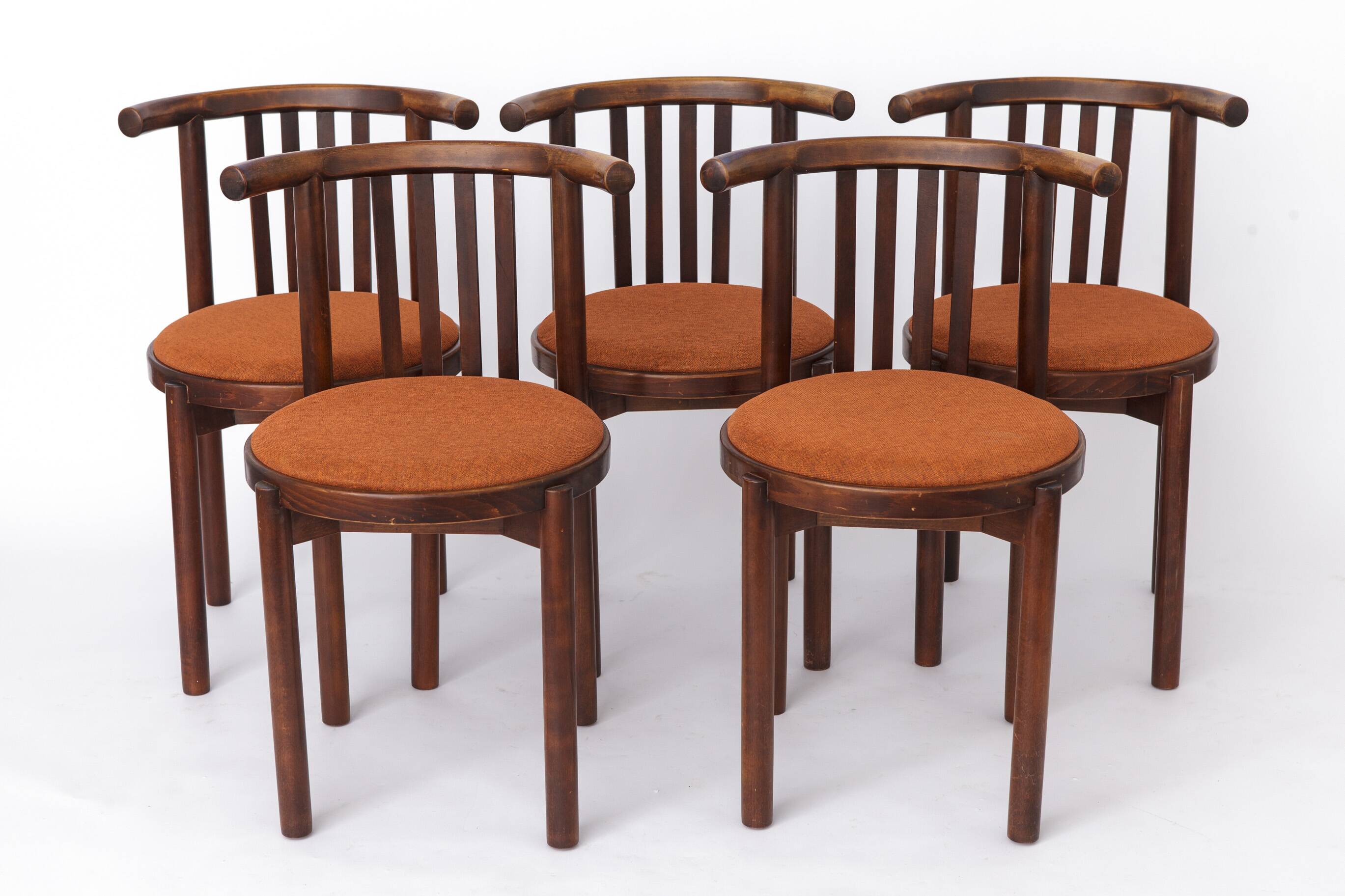 5 Bentwood Chairs 1950s, Vintage Beech Wood Chairs, Mid Century Dining