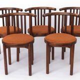 5 Bentwood Chairs 1950s, Vintage Beech Wood Chairs, Mid Century Dining