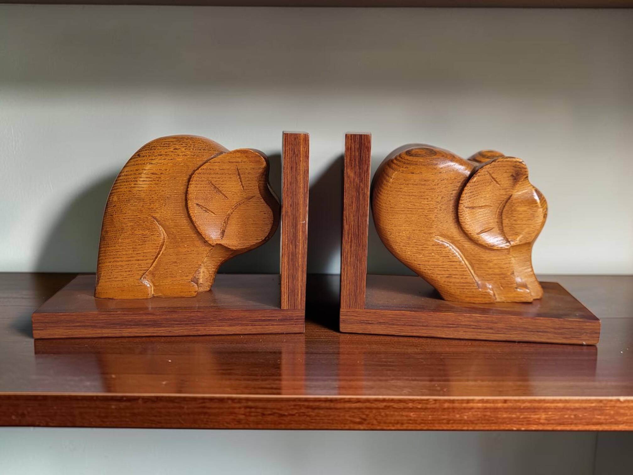 Wooden bookends