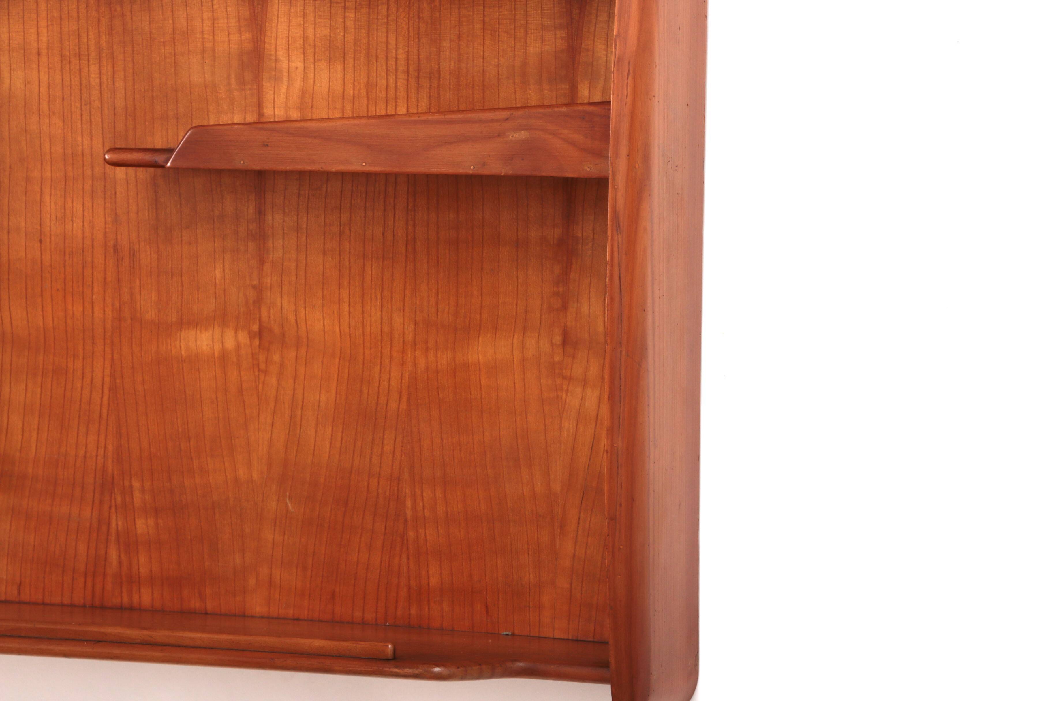 Italian Handmade Walnut wall cabinet from the 1960s.