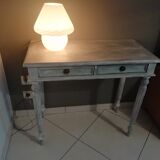Desk / console painted and patinated 2 drawers