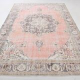 Soft Pink Handmade Vintage Persian Rug, 219x314Cm