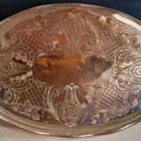 Silver metal serving tray