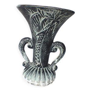 Vase balustre décoré