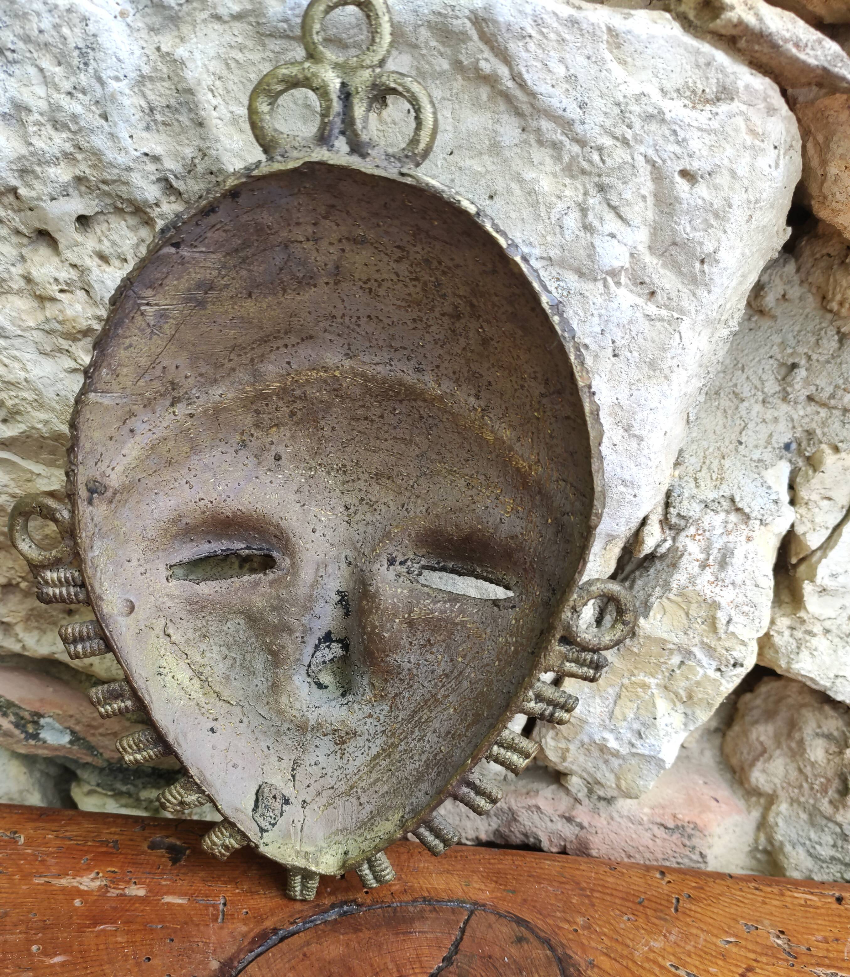 African tribal ashanti brass mask