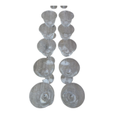 Lot de 10 verres en cristal gravé dépoli XIXe