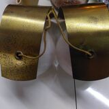 Vintage opaline and brass wall lights