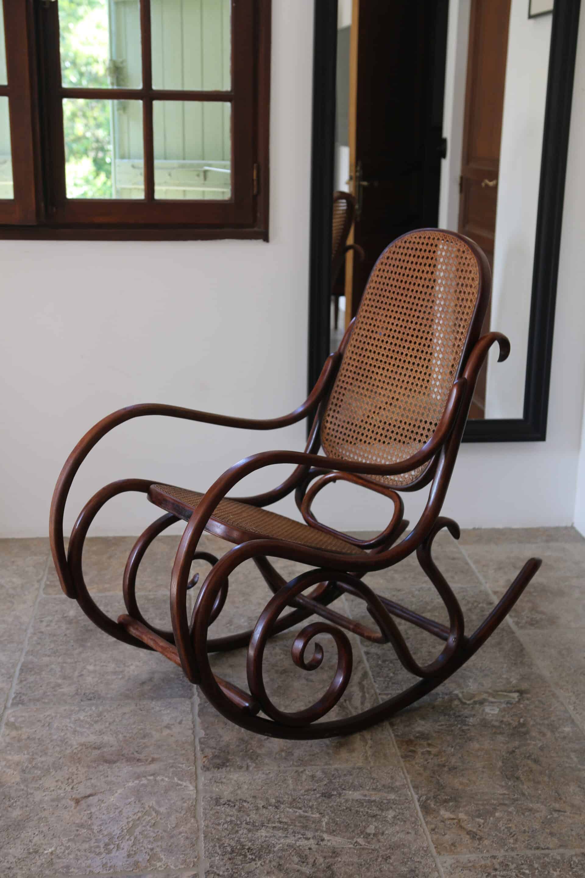 Vintage Thonet rocking chair, 1970s.