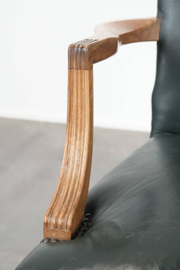 Chaise/bureau Gainsborough en cuir de vachette ancien et en bois