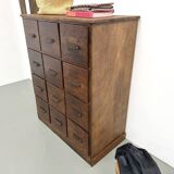 Meuble de métier ancien à 12 tiroirs, circa 1900