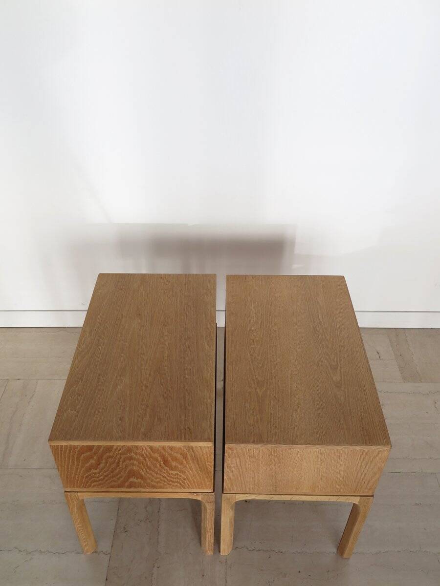 Scandinavian Nightstands in Oak by Kai Kristiansen for Aksel Kjersgaard, 1960s, Set of 2