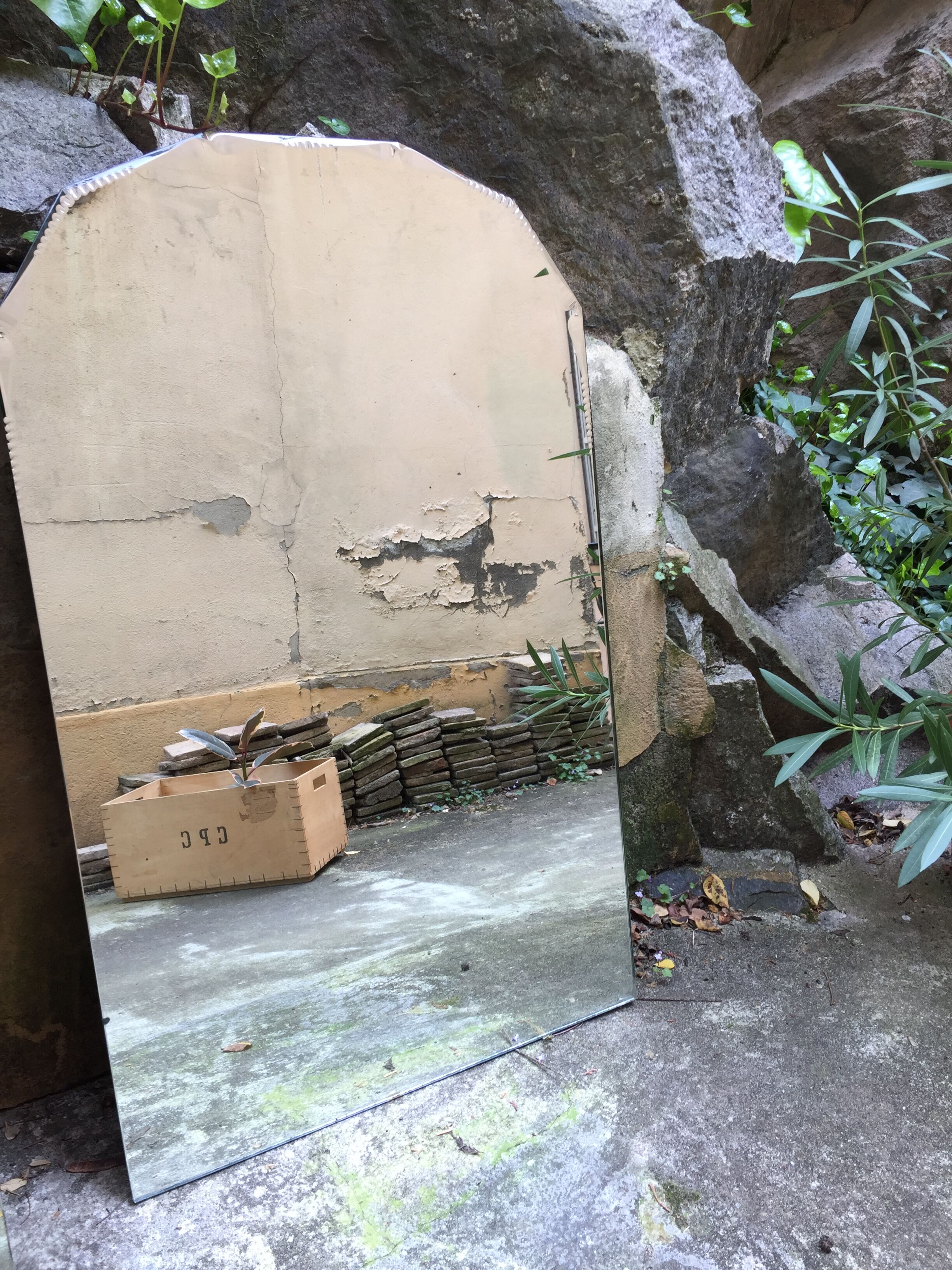 Large beveled mirror 30 years 63x103cm