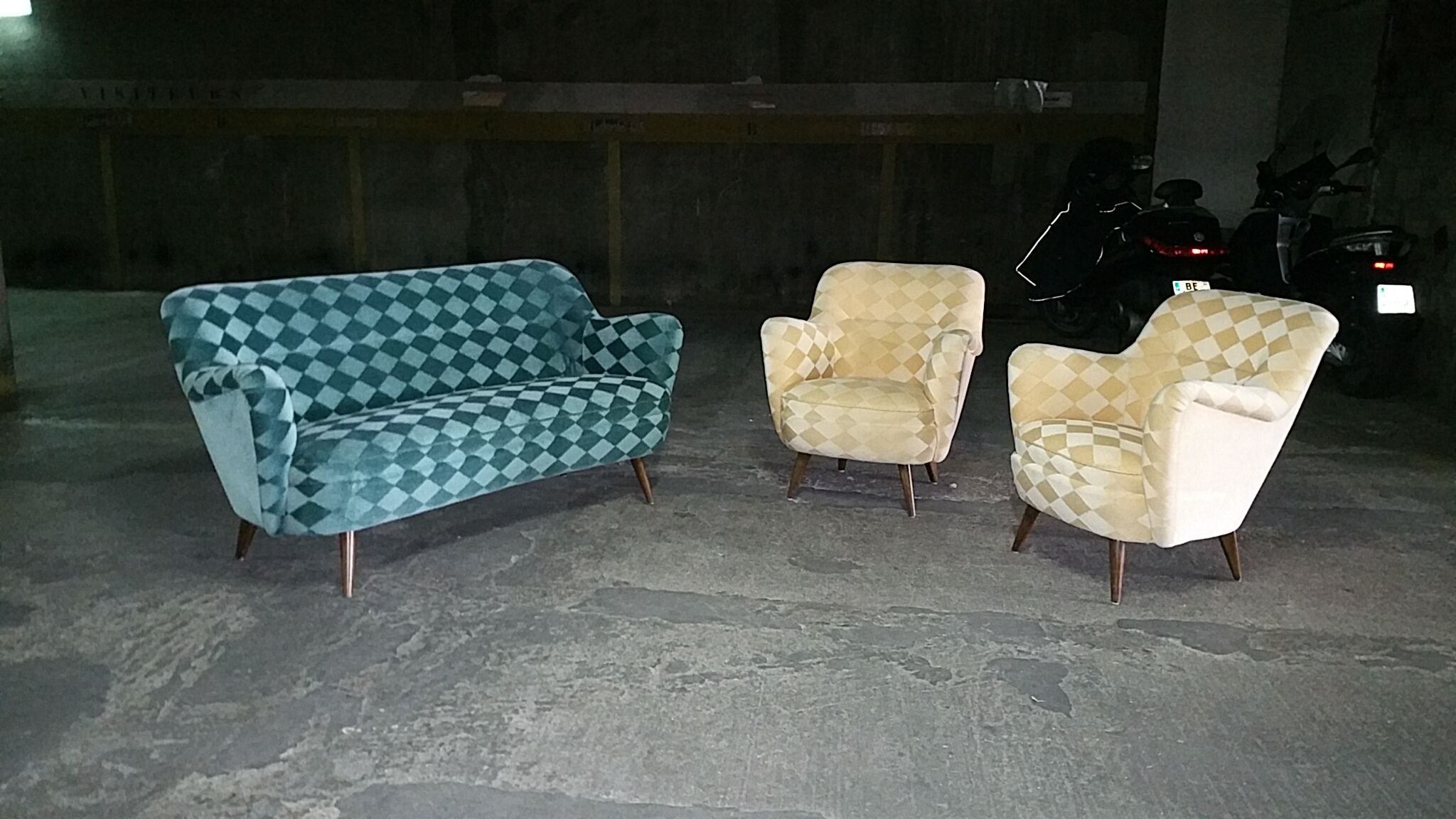 Sofa sofa 'Arc' club organic kidney years 50-60