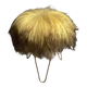 Yellow Angora sheep skin stool 1960s