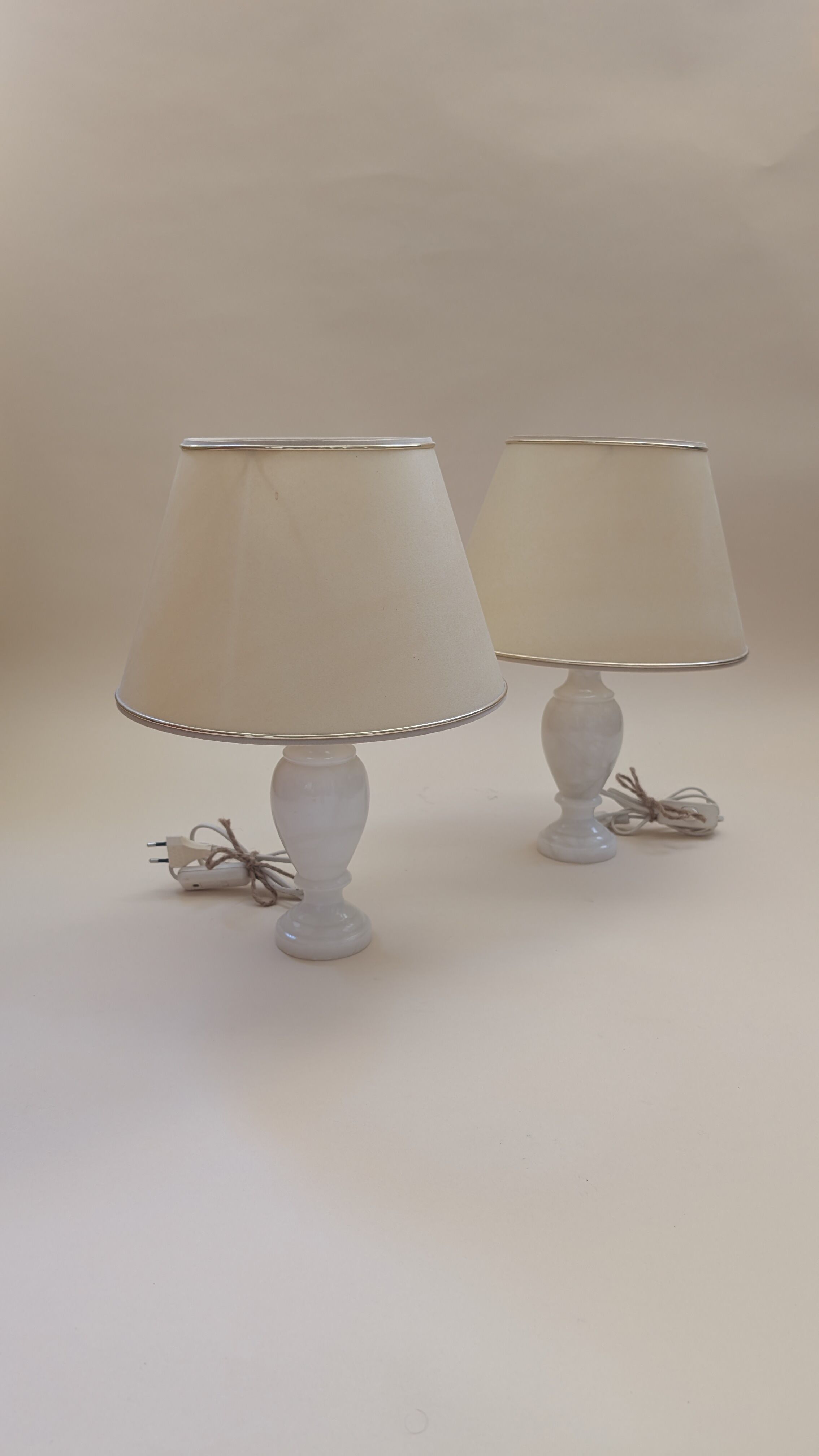 Pair of alabaster lamps