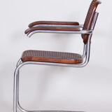 Restored Bauhaus Armchair, Marcel Breuer, Thonet, Beech, Chrome, Germany, 1930s